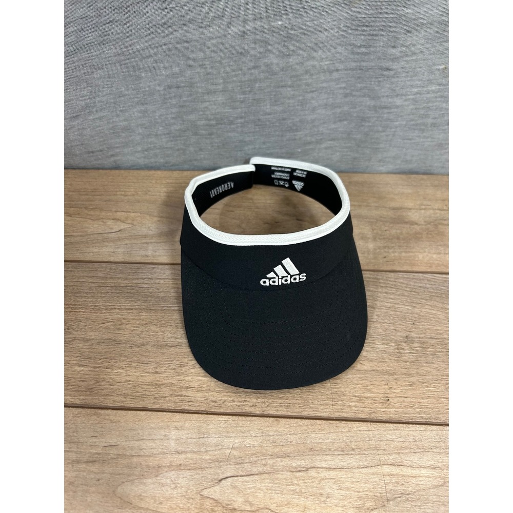 Adidas Kids Aeroready Visor Hat Black White Athletic Sports Golf RN 90288